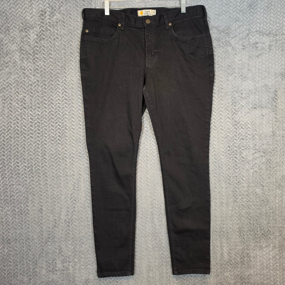 Carhartt Womens Slim Fit Skinny Leg Pants Black 102734 003 Size 14 Regular